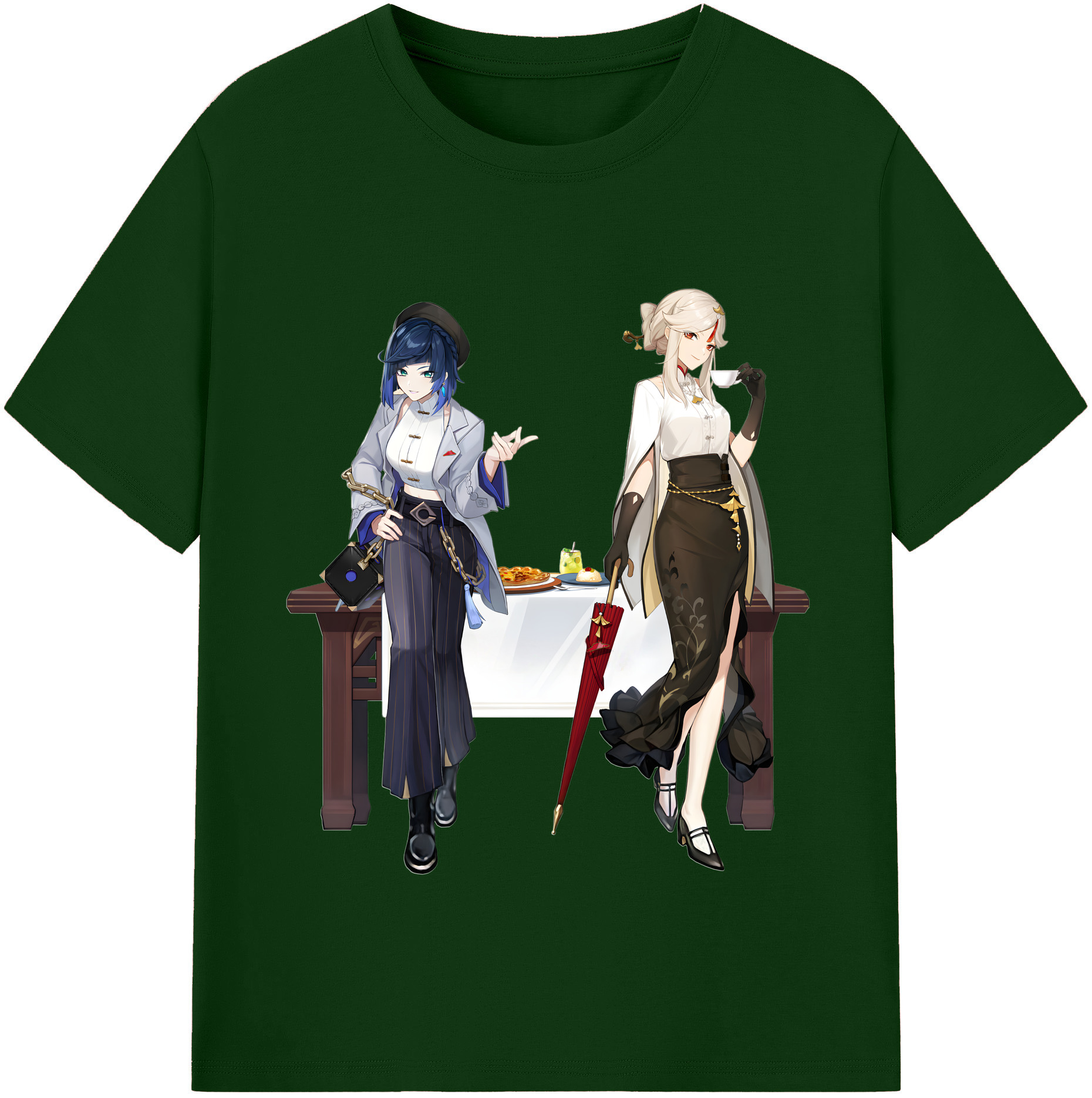 げんし神 夜兰 やらん genshin Yaran 綿100％半袖Tシャツ（フロントプリント）